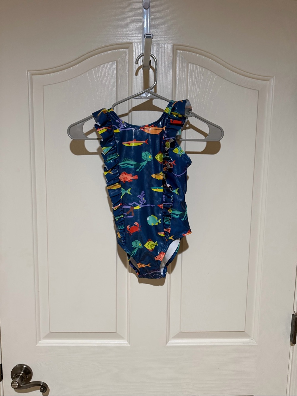 Disney Navy One-Piece Swimsuit with Colorful Luca Print